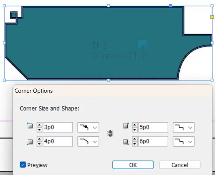 How to change shapes in InDesign - individual corners different styles