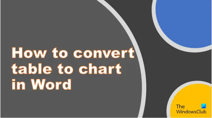 How to convert table to chart in word