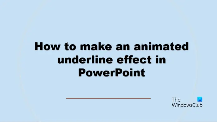 How to animate Underline in PowerPoint