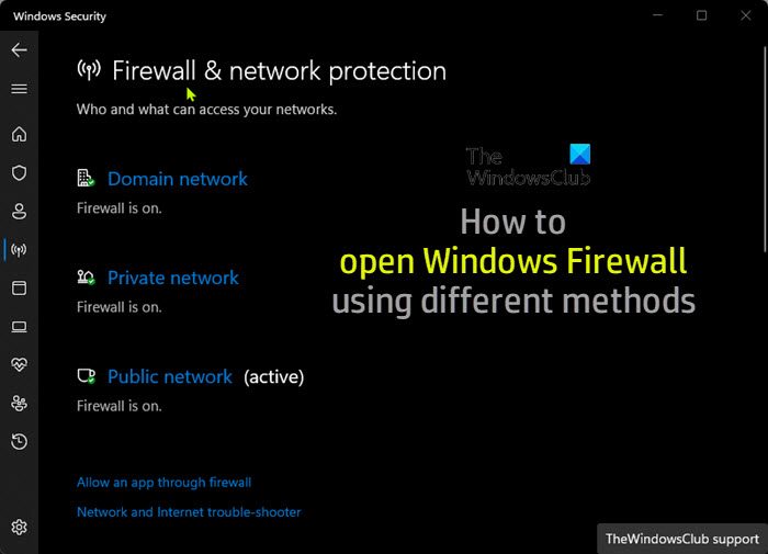 How to open Windows Firewall using different methods