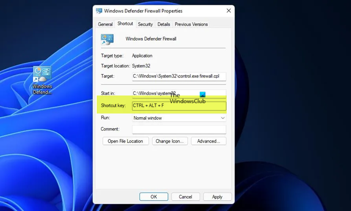 How to open Windows Firewall via Keyboard Shortcut