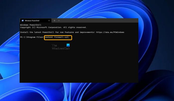 How to open Windows Firewall via Windows Terminal