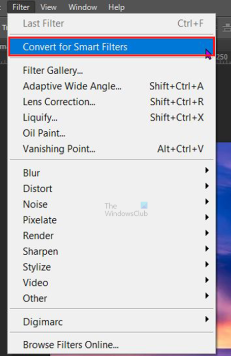 How to posterize an image in Photoshop - Smart filter - Top menu