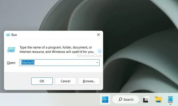 Open Temp Folder in Windows