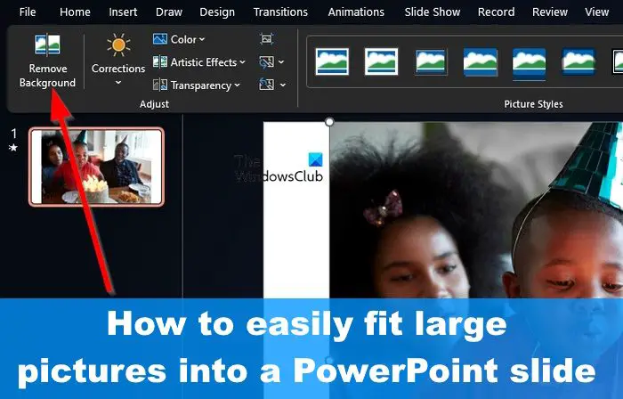 How to easily fit large pictures into a PowerPoint slide