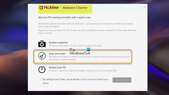 Scan your PC for malware - McAfee Malware Cleaner (MMC)