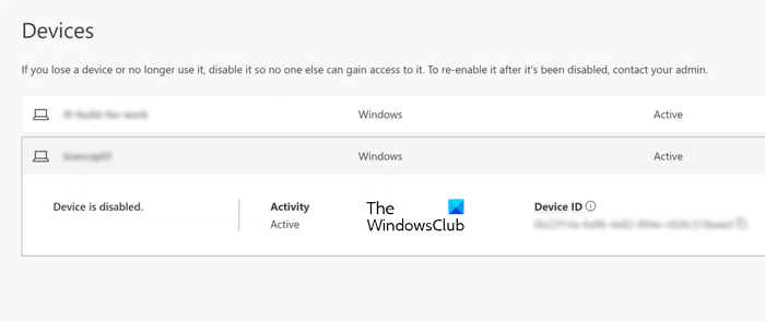 View disabled devices in Azure AD