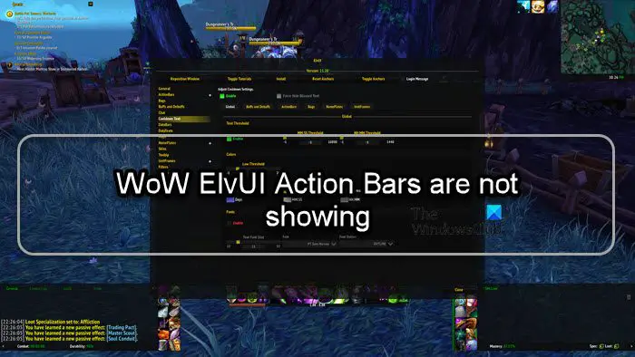 WoW ElvUI Action Bars are not showing