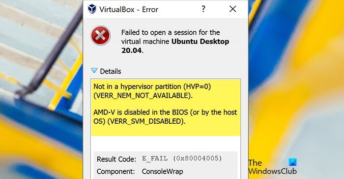 AMD-V is disabled in the BIOS (VERR_SVM_DISABLED)