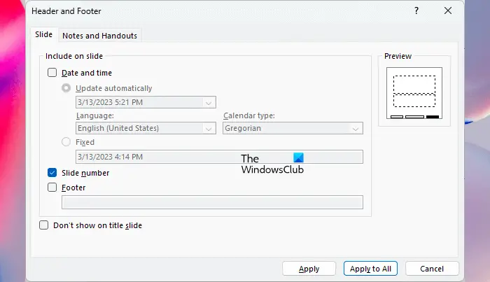 How to add Slide Numbers, Date and Time to PowerPoint