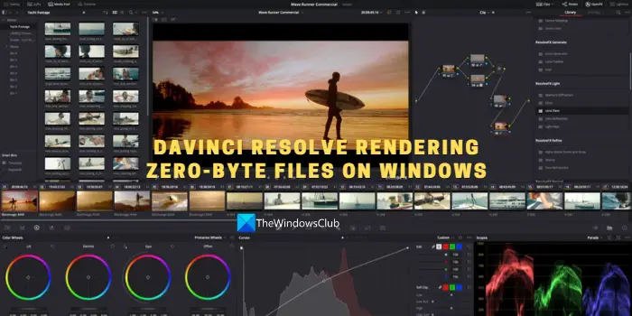 DaVinci Resolve rendering zero-byte files on Windows