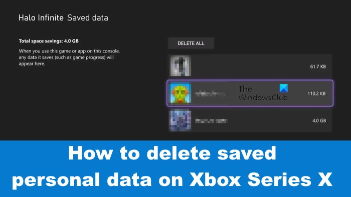 How to delete saved personal data on Xbox Series X