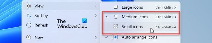 Desktop icon sizes in Windows