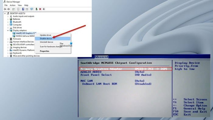 Disabling on sale onboard graphics