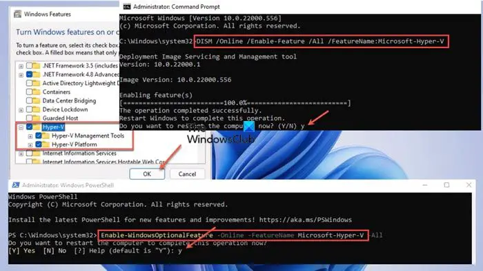 Enable Hyper-V on Windows 365 Cloud PC via Settings app, PowerShell, or DISM commands