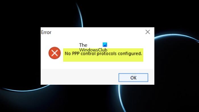 Error 720: No PPP control protocols configured