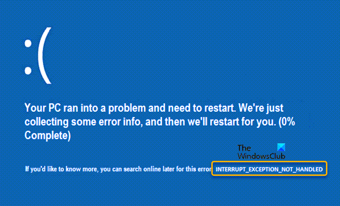 Fix INTERRUPT_EXCEPTION_NOT_HANDLED BSOD error