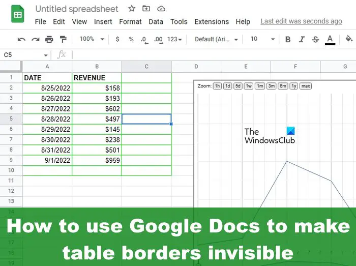 How to use Google Docs to make table borders invisible