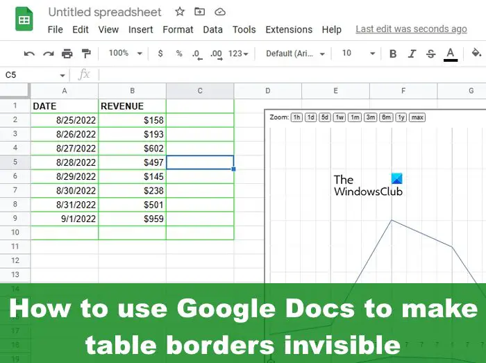 How to make Table Borders invisible in Google Docs