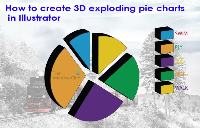 How to create 3D exploding pie charts in Illustrator -
