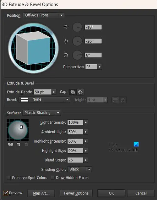 How to create 3D exploding pie charts in Illustrator - 3D extrude - More options