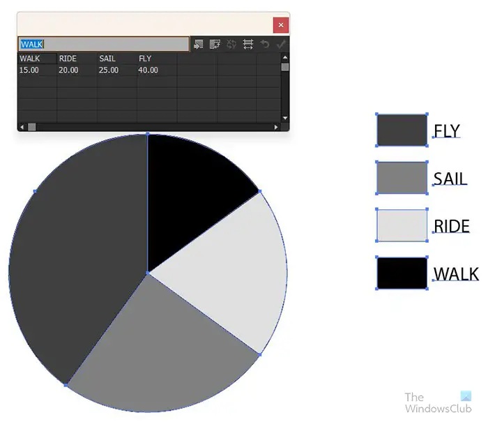 How to create 3D exploding pie charts in Illustrator - Data entered in graph