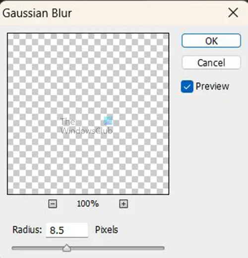 How to create a 3D pop out effect in Photoshop - Gaussian blur window