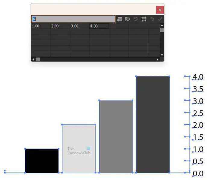 How to create graphs in Illustrator - numbers horizontal