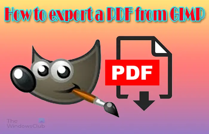 How to export a PDF from GIMP