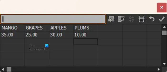 How to make a donut graph in Illustrator - Graph data window populated