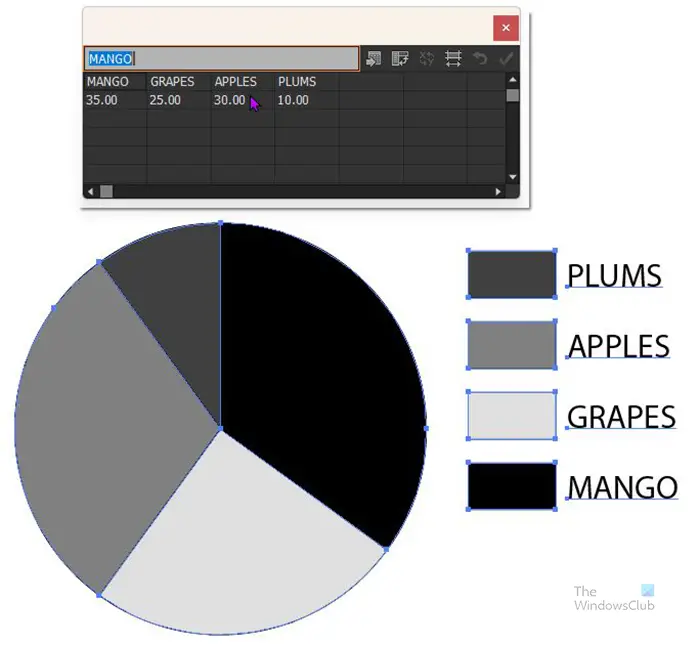 How to make a donut graph in Illustrator - Graph with legend and data window