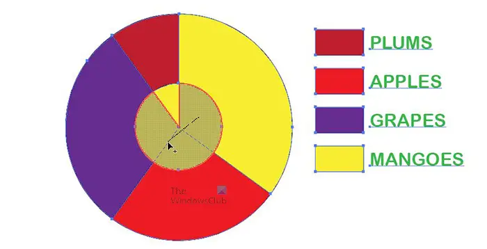 How to make a donut graph in Illustrator - Shape builder select