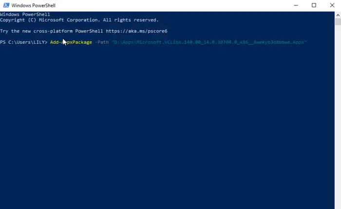 How to install MSIXBundle using PowerShell