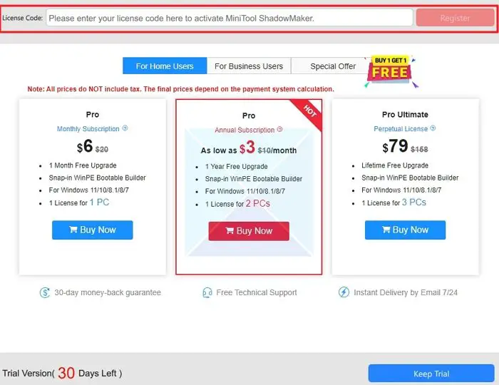 MiniTool ShadowMaker Pro License