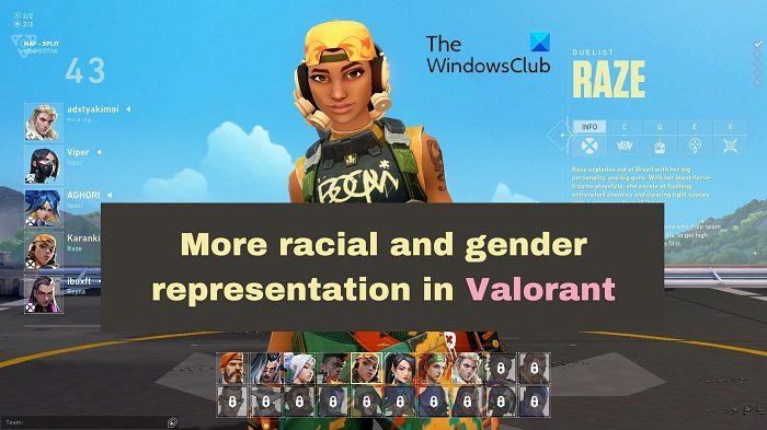 More racial and gender representation in Valorant