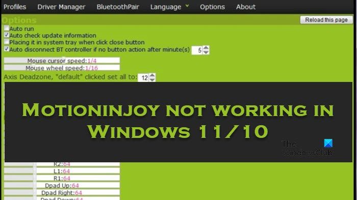 Motioninjoy not working in Windows 11/10