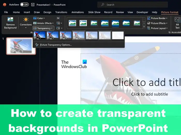 How to make a Picture transparent in PowerPoint