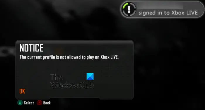 Wetenschap Platteland plus The current profile is not allowed to play on Xbox Live
