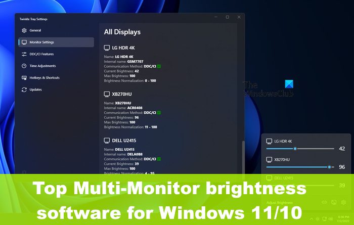 Best Multi-Monitor brightness control software for Windows 11/10