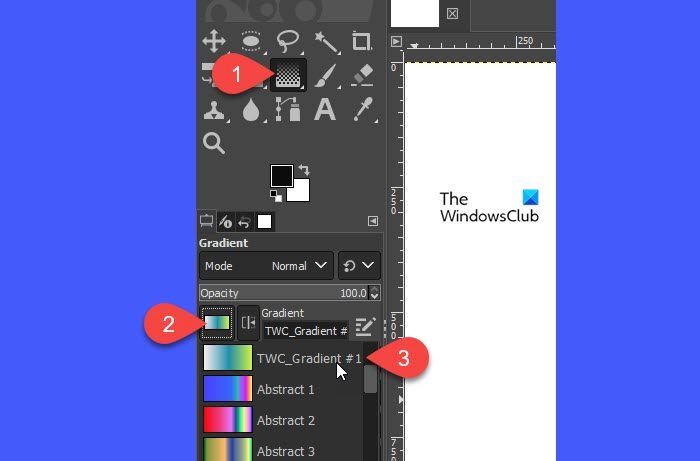 Using a custom gradient in GIMP