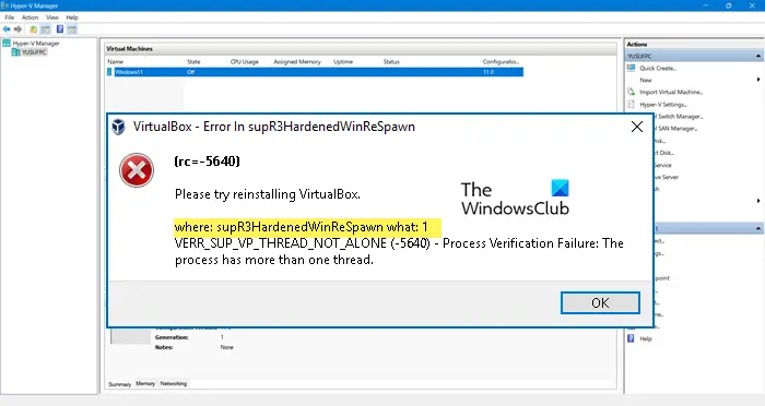 VirtualBox Error in supR3HardenedWinReSpawn