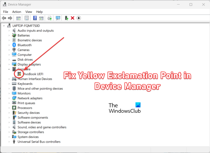 Желтый восклицательный знак в диспетчере устройств Желтый восклицательный знак рядом с устройством в диспетчере устройств