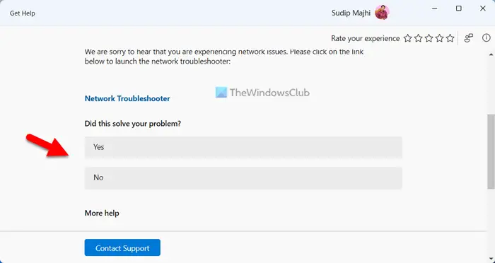 How to run Get Help for Network and Internet Troubleshooter in Windows 11