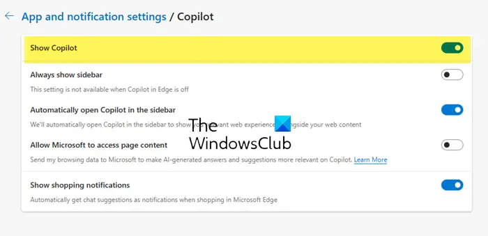 hide or remove Copilot with Bing Chat button in Edge