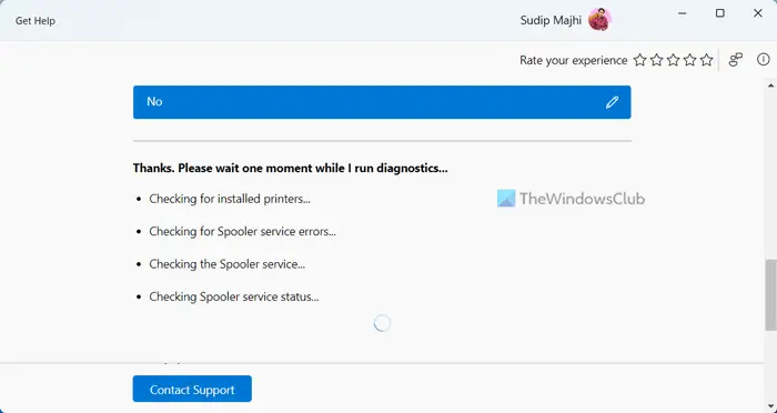 How to run Get Help for Printer Troubleshooter in Windows 11