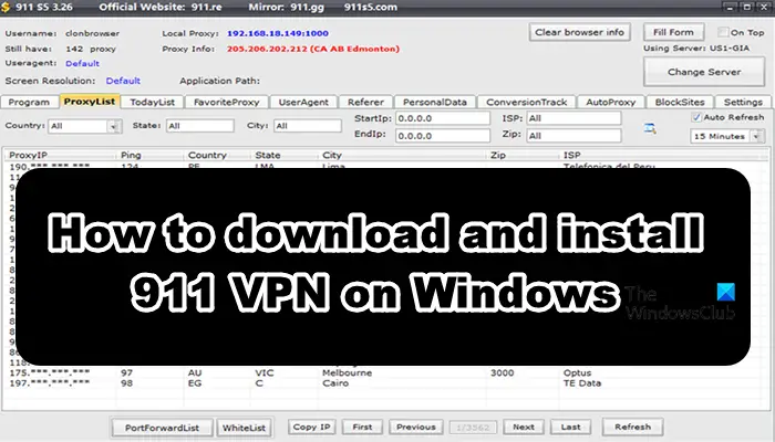 How to download and install 911 VPN on Windows