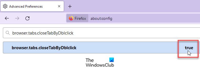 Activating close tab through double-click in Firefox
