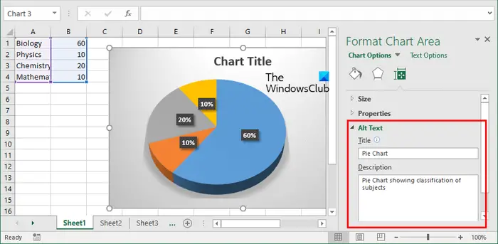 Add Alt Text to Charts in Excel