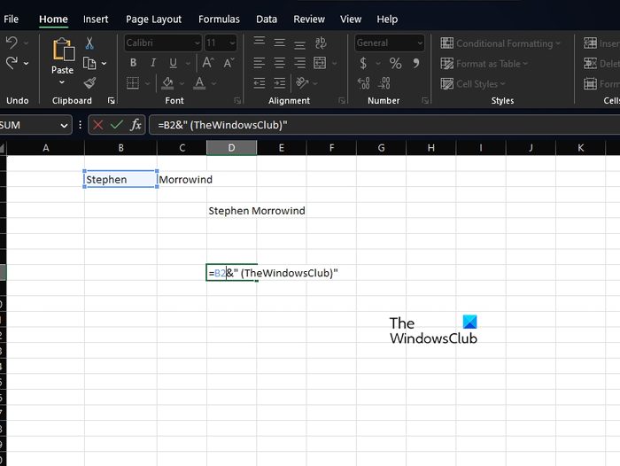 Add text to the end of a cell