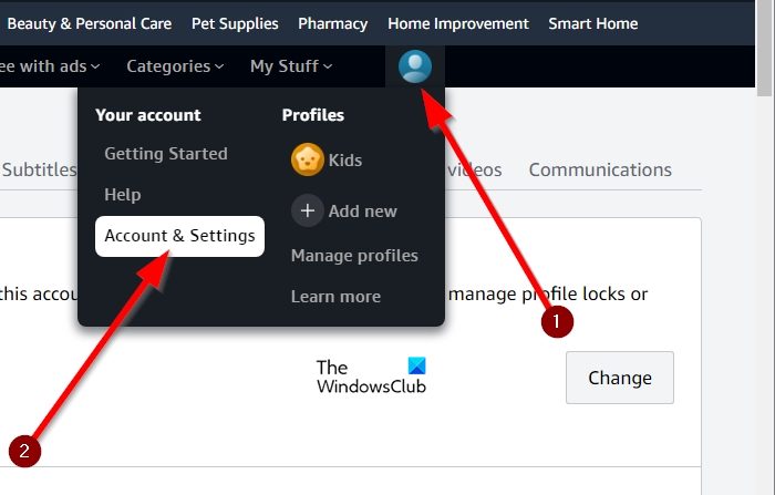 Amazon Prime Video Account & Settings